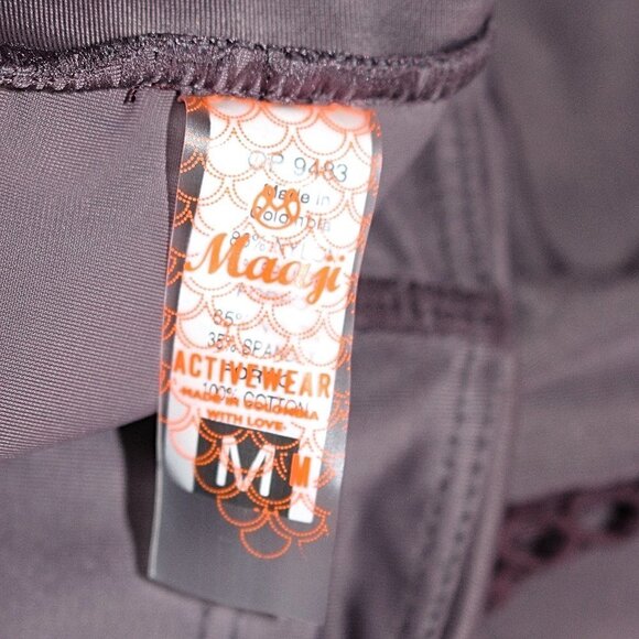 Maaji - "Lane" Fishnet Water Sports Side Stitch Leggings in Fig (Mauve), Med - Picture 4 of 9